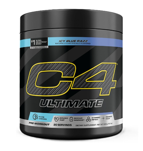 CELLUCOR C4 ULTIMATE PRE-WORKOUT 326G 20 SERVINGS ICY BLUE RAZZ
