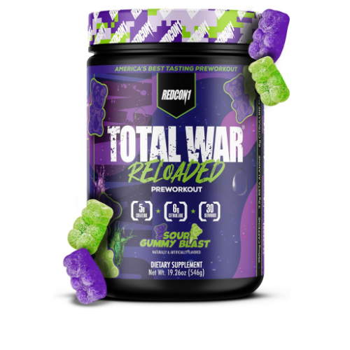 REDCON1 TOTAL WAR RELOADED PRE WORKOUT 30 SERVINGS 546G SOUR GUMMY BLAST