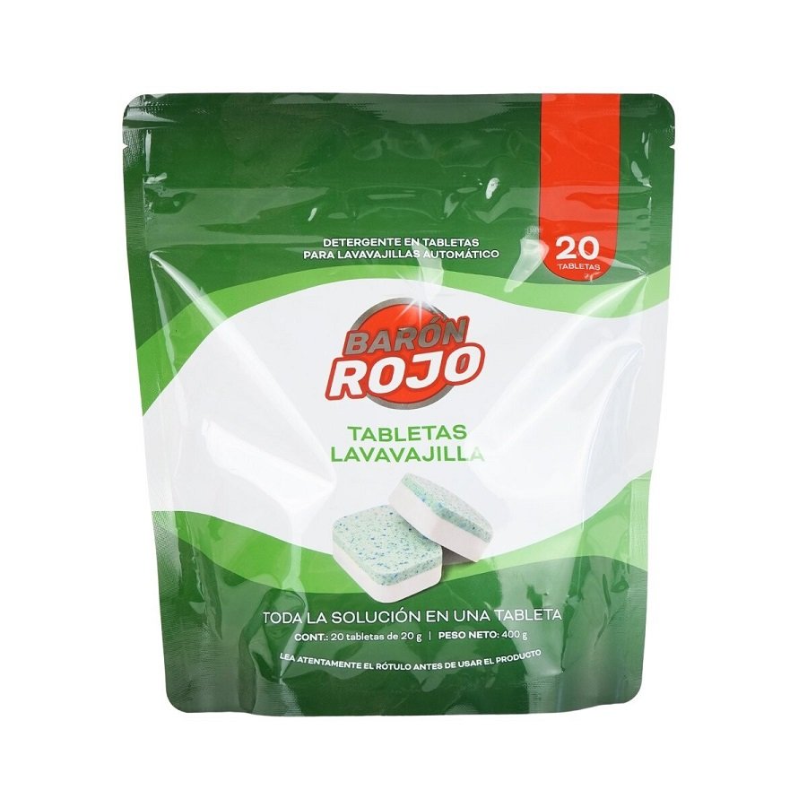 Detergente en Tabletas Baron Rojo para Lavavajillas 400g