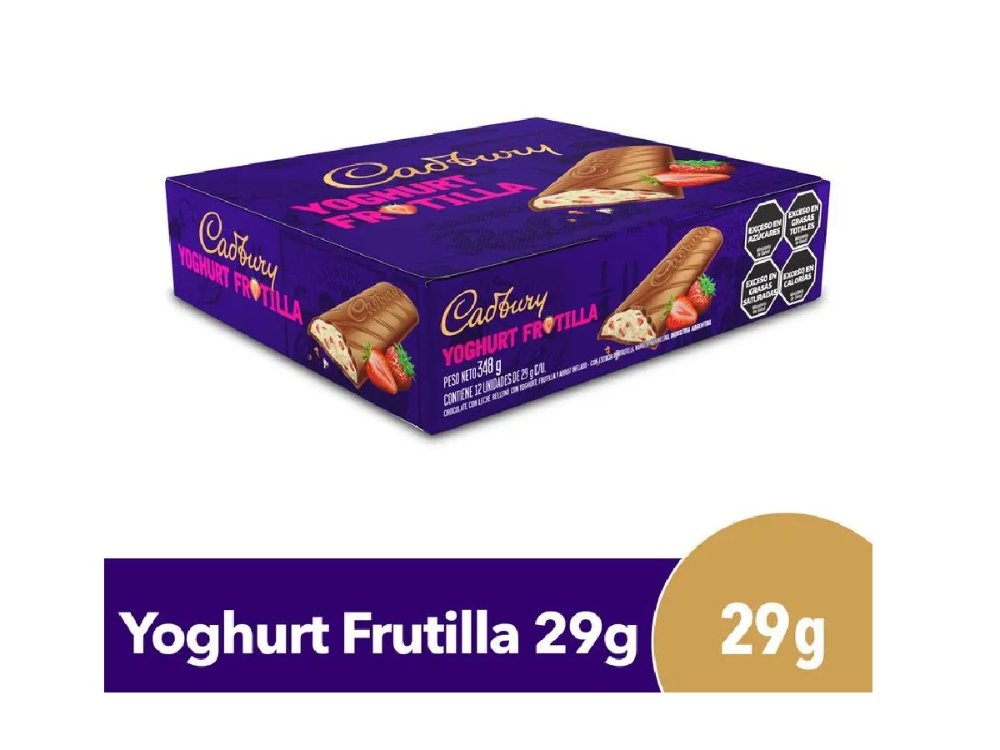 Chocolate Relleno de Yogur de Frutilla CADBURY 29 gr