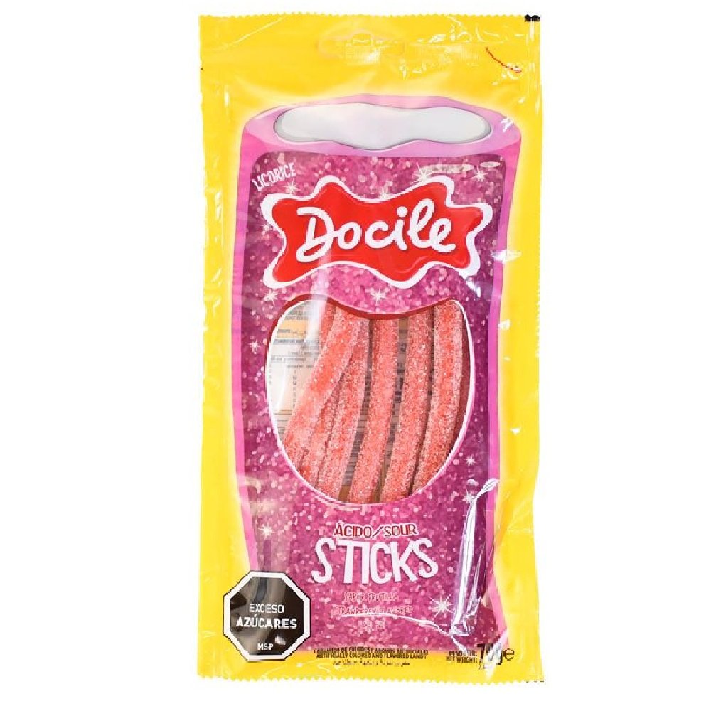 Gomitas Gelatinas Ácidas DOCILE Stick sabor Frutilla 70 gr