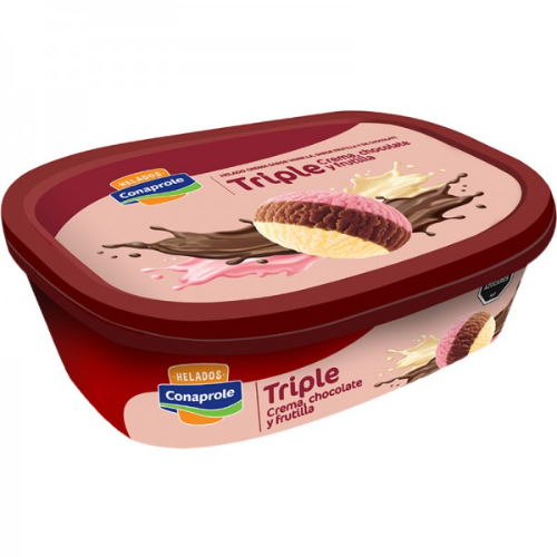 Helado Conaprole 1L Frutilla, Vainilla y Chocolate