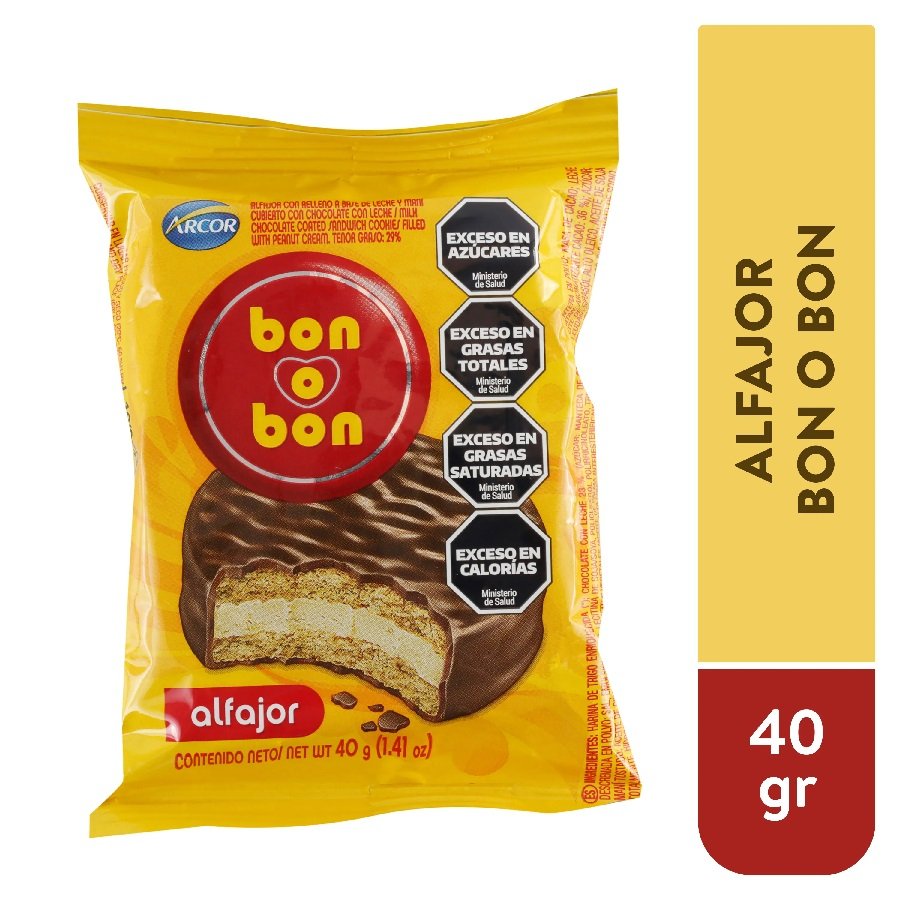 Alfajor Bon O Bon Leche 40 grs Arcor