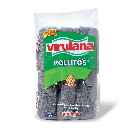 Esponja Rollito Aluminio Virulana x 6
