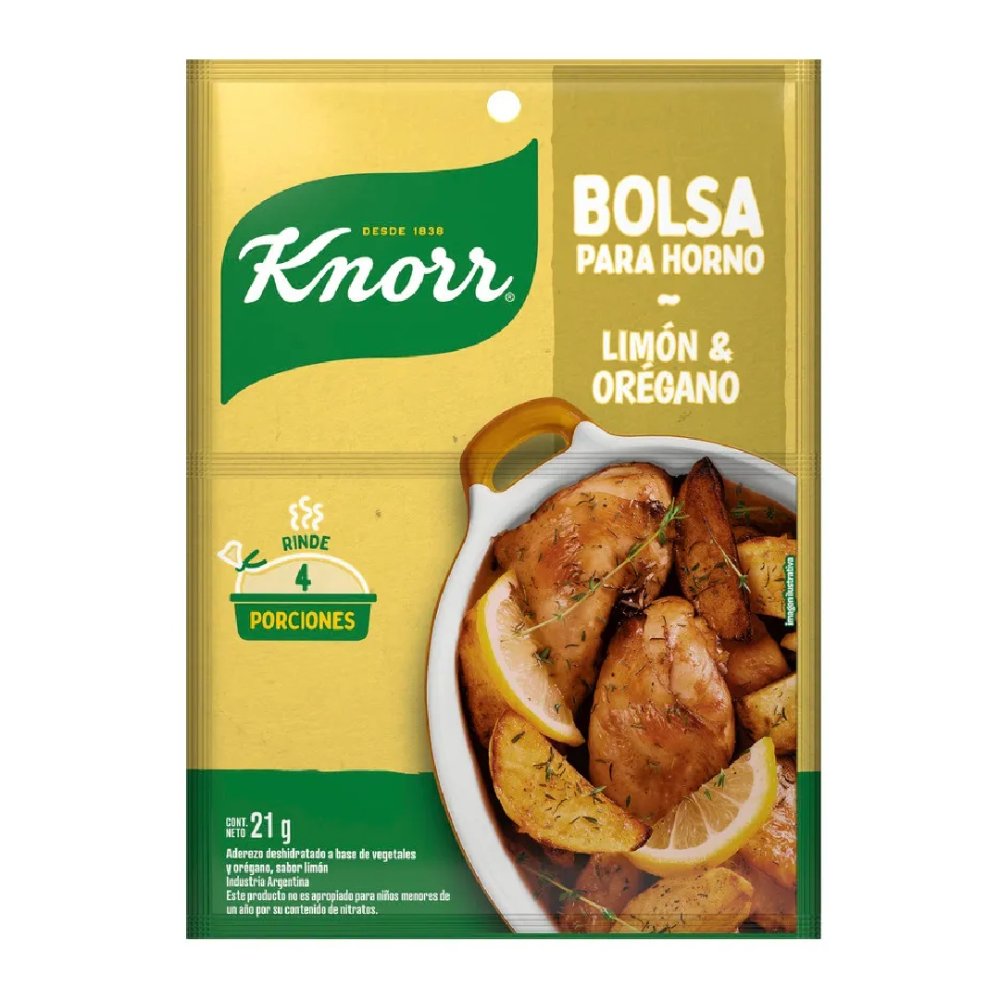 Condimento Sabor al Horno Knorr Limón y Orégano 21 Gr.