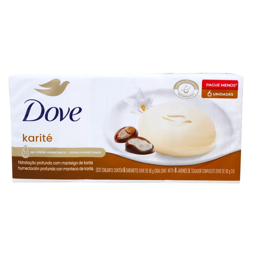Jabón de manteca de karité Dove  6 unidades, 90 g