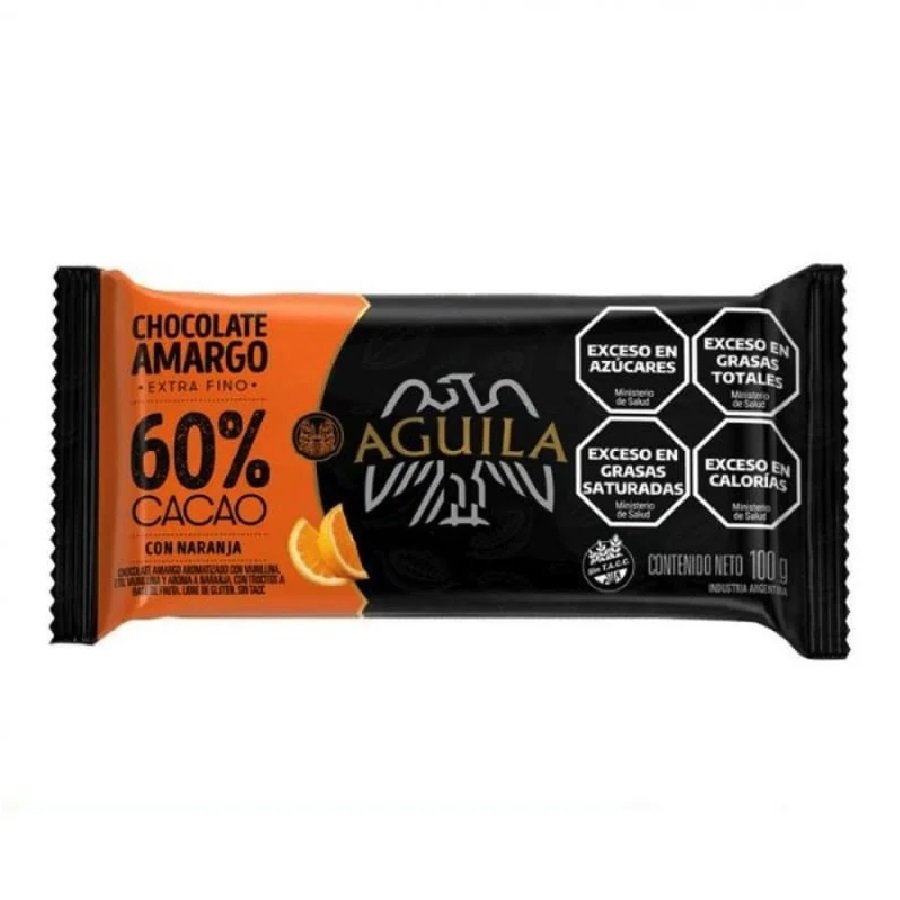CHOCOLATE 60% CACAO CON NARANJA AGUILA 100GR