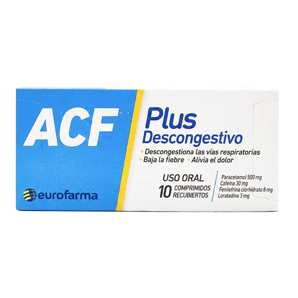 ACF4 Plus Descongestivo Comprimidos Recubiertos C/U