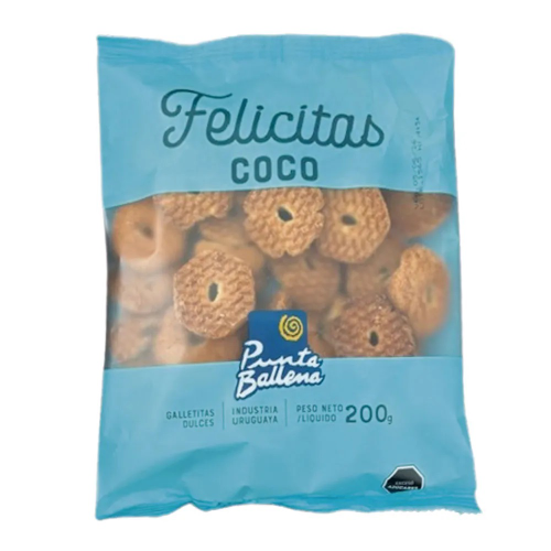 Galletitas dulces Felicitas Coco Punta Ballena 200 Gr