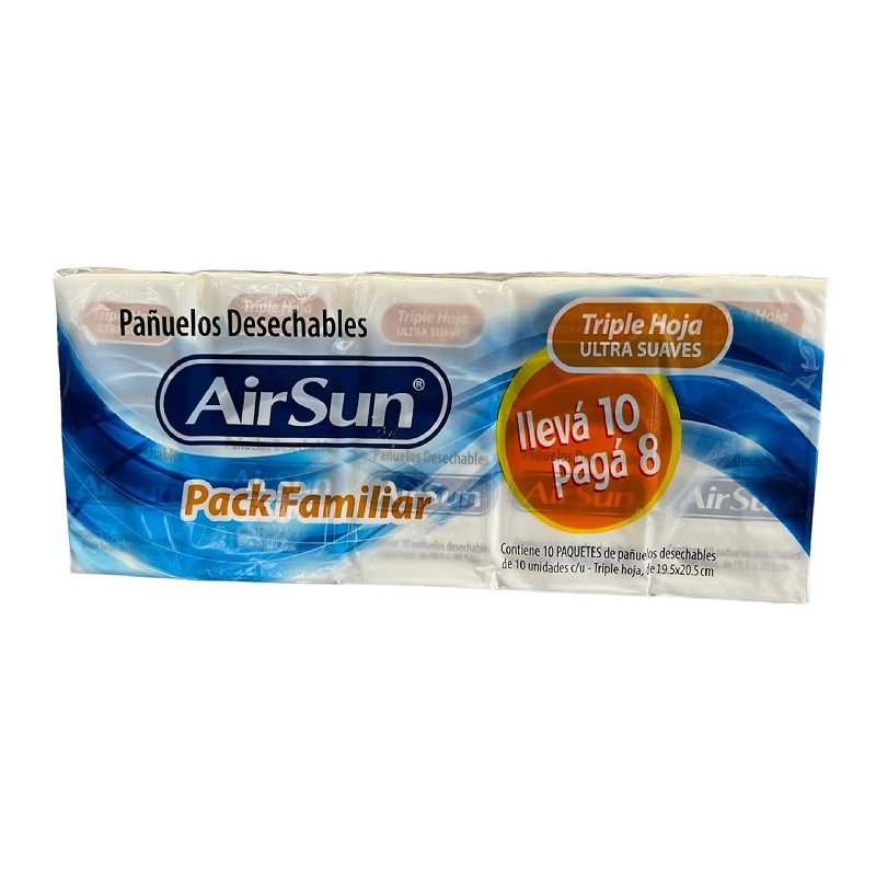 AIR SUN PAÑUELOS DESCARTABLES PACK X 10