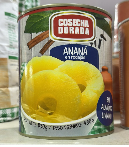 ANANA EN ALMIBAR COSECHA DORADA 850 GR