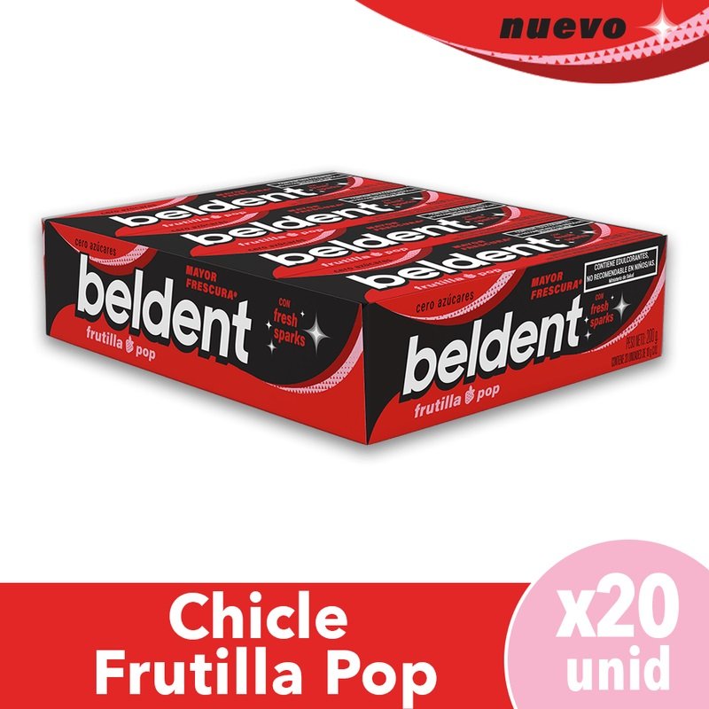 Chicles Beldent Frutilla Pop 10g