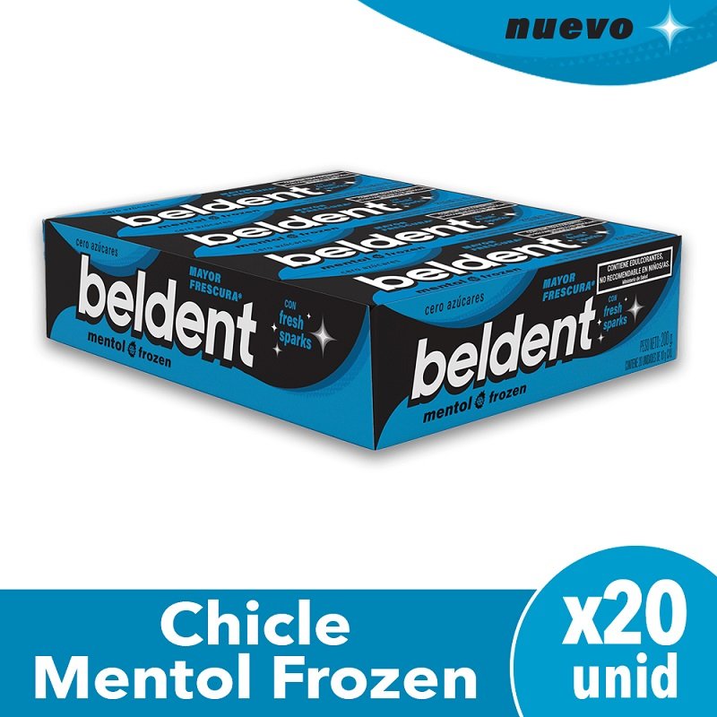 Chicle Beldent Sabor Mentol Frozen X 10G