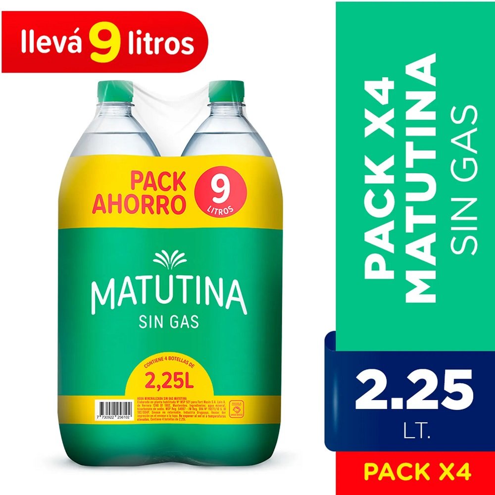AGUA MATUTINA SIN GAS 2.25LT 4UN