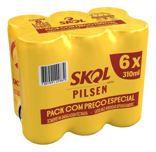Cerveza Skol Lata 473 ml Pack x 6