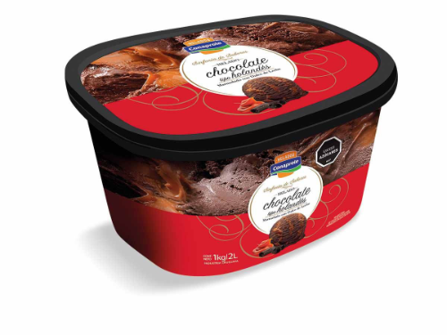 Helado Sinfonía de Sabores de Chocolate tipo Holandes Marmolado con Dulce de Leche Pote CONAPROLE 2 L