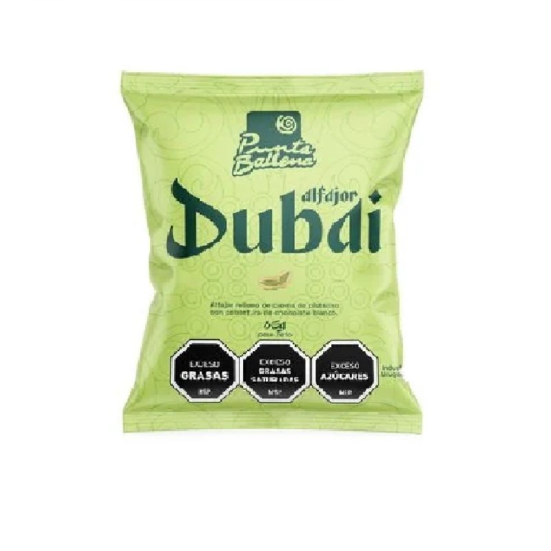 Alfajor Dubai PUNTA BALLENA Relleno de Crema de Pistacho 65 g