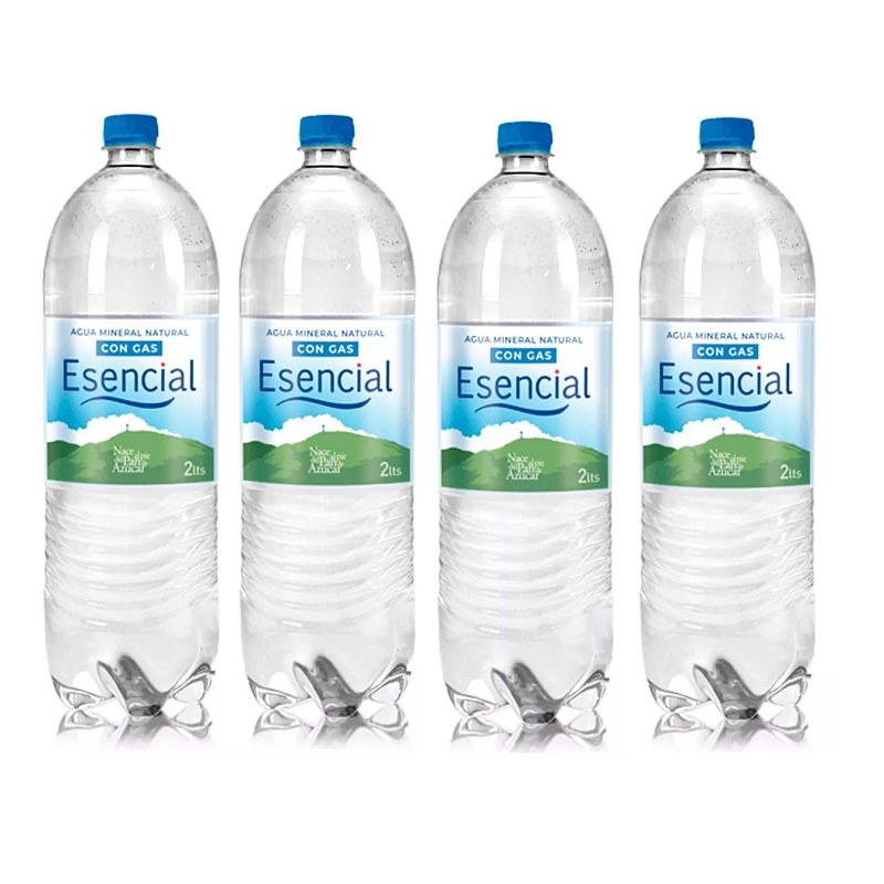 Agua Mineral 2 L Esencial Con Gas x 4