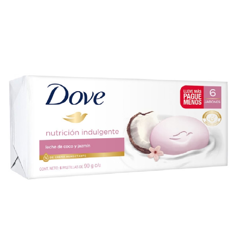 DOVE JABON LECHE DE COCO PACK 6 un x 90 gr