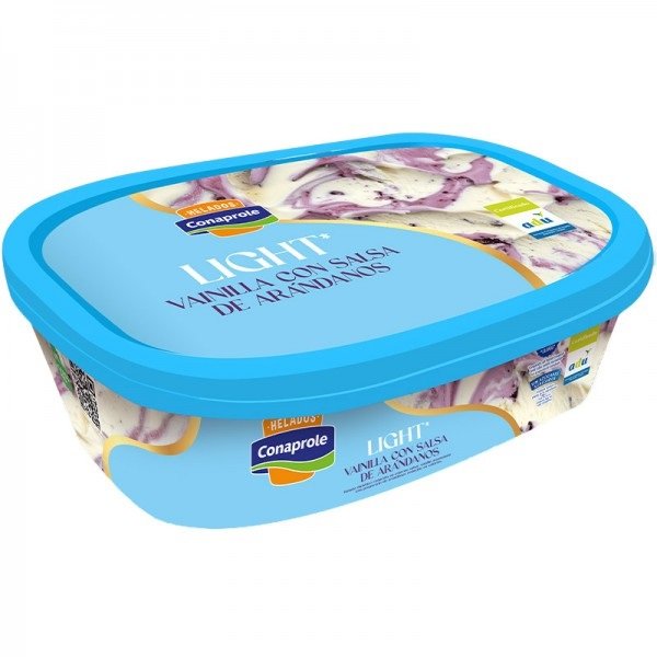 Helado Conaprole LIGHT 1L Vainilla con Salsa de Arándanos