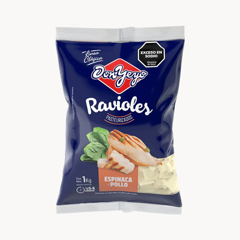 Ravioles Espinaca Y Pollo 1 Kg Don Yeyo