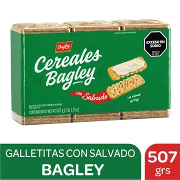 Pack Galletitas Cereales Bagley con Salvado x 507gr