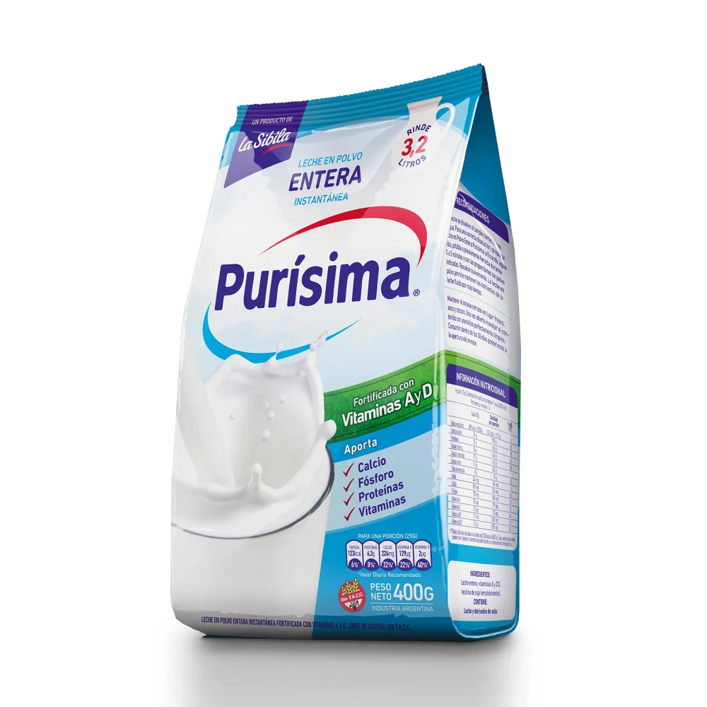 Leche En Polvo Purisima  Entera 400Gr