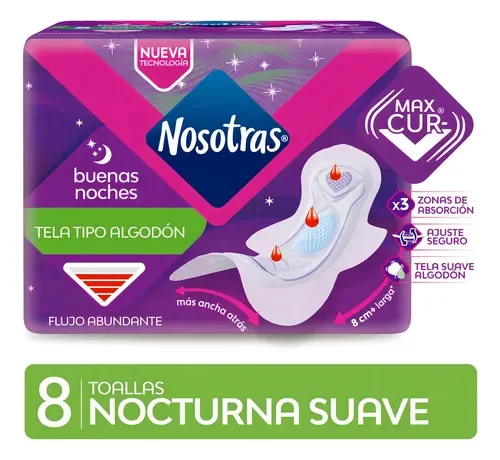 Toallitas Nosotras Nocturna Suave X8