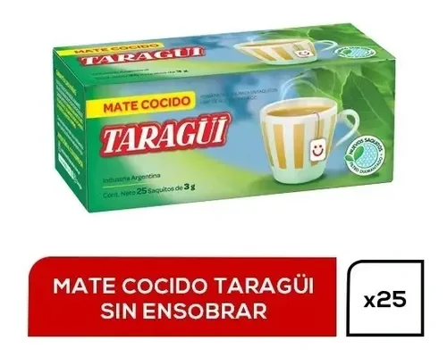 Mate Cocido Taragui 25 Uni Sin Ensobrar