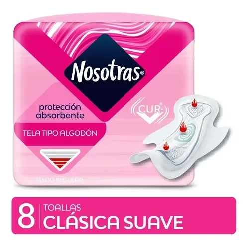 Toallitas Nosotras Clasicas Suave X8