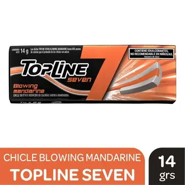 Chicles Topline Seven Blowing Mandarine Sabor Mandarina x 14gr