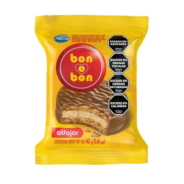 Alfajor Bon o Bon Negro Simple x 40gr