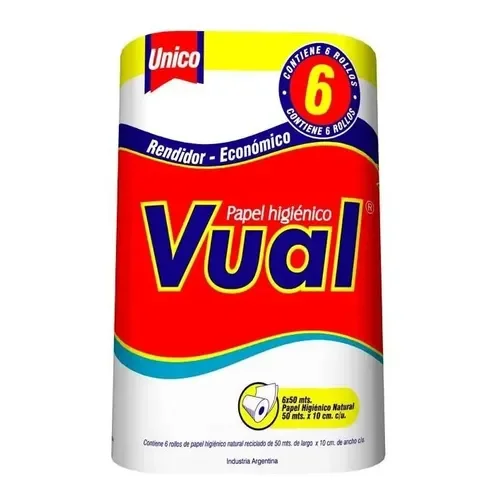 Papel Higienico Vual Natural 6 X50M