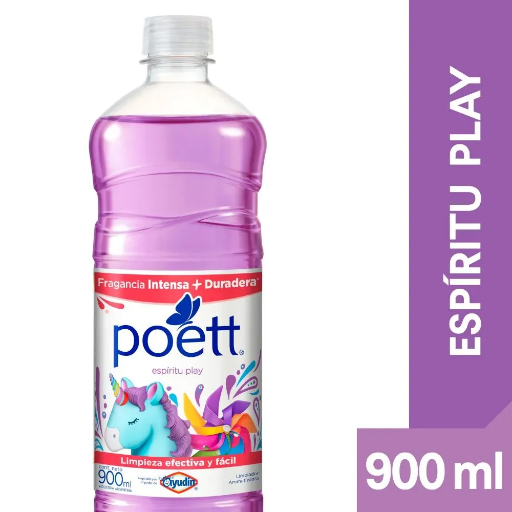 Poett Desinfectante Liquido 900Ml Espiritu Play