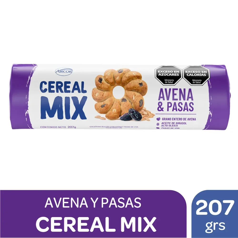 Galletita Cereal Mix Avena Y Pasas 200G