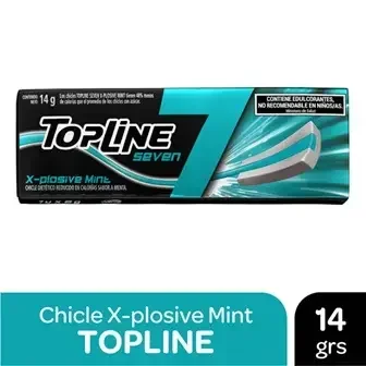 Chicles Topline Seven X-Plosive Mint sabor Menta x 14gr