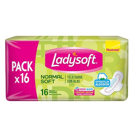 Toallitas Ladysoft Normal Con Alas X16