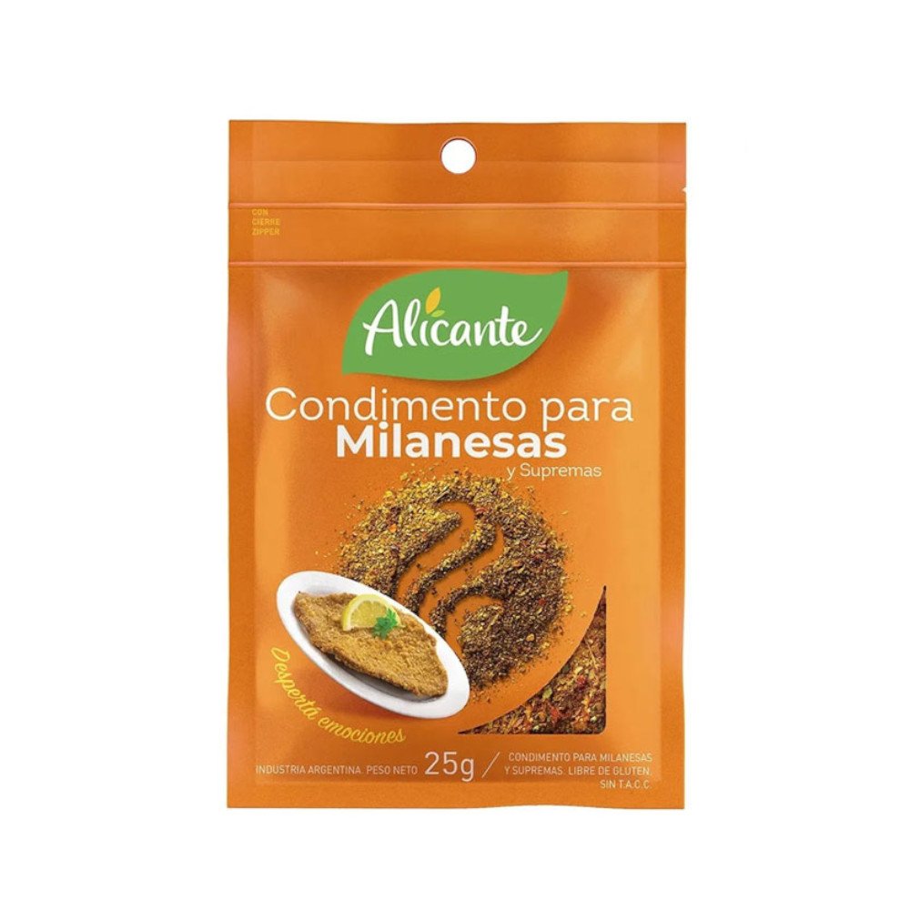 Condimento Para Milanesas 25 Gr Alicante
