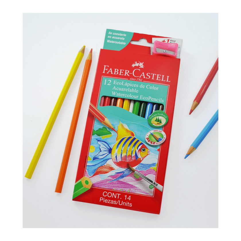 LAPICES DE COLORES ACUARELABLES FABER CASTELL - 14UNID