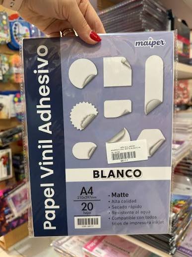 PLANCHA DE STICKER EN VINIL C/ CORTE