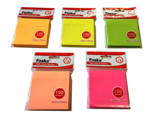 SELF STICK NOTES NEON FOSKA 75mmx75mm