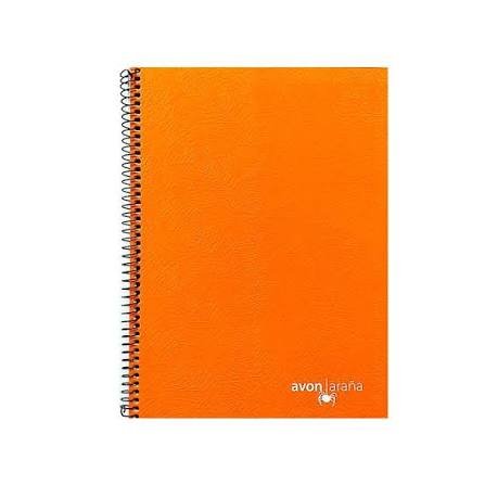 CUADERNO UNIVERSITARIO AVON  ARAÑA NARANJA 1RAYA -96H