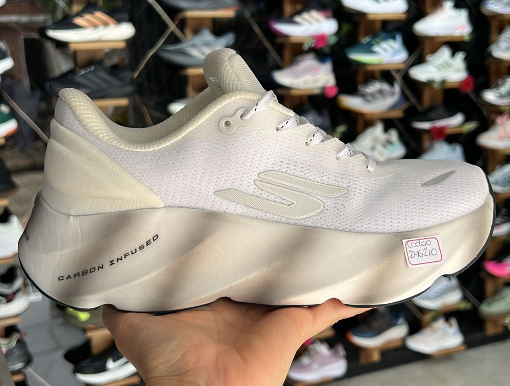 Skechers Running Blanco/suela Gris Dama