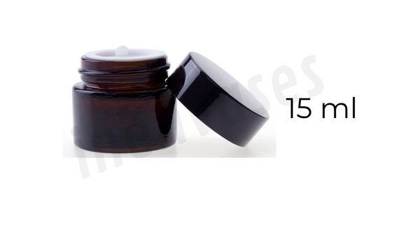 Cremero Ambar 15ml con Tapa Negra + Linner