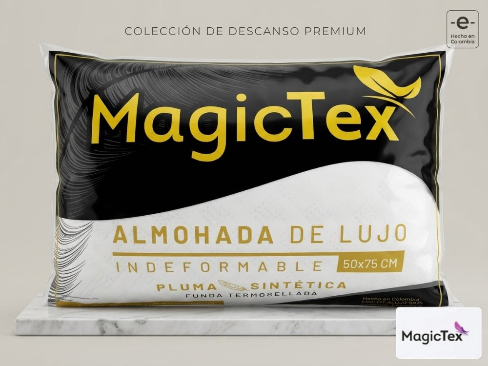 ALMOHADA FUNDA TROQUELADA BOLSA NEGRA