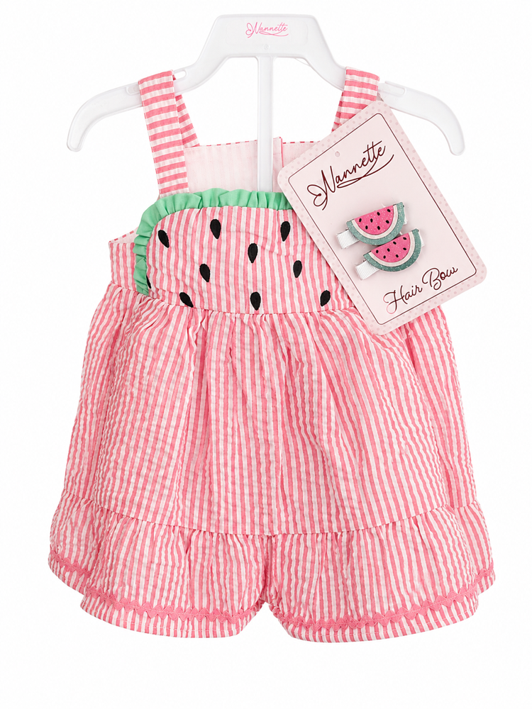 Vestido de sandia con pincitas 0-3 meses