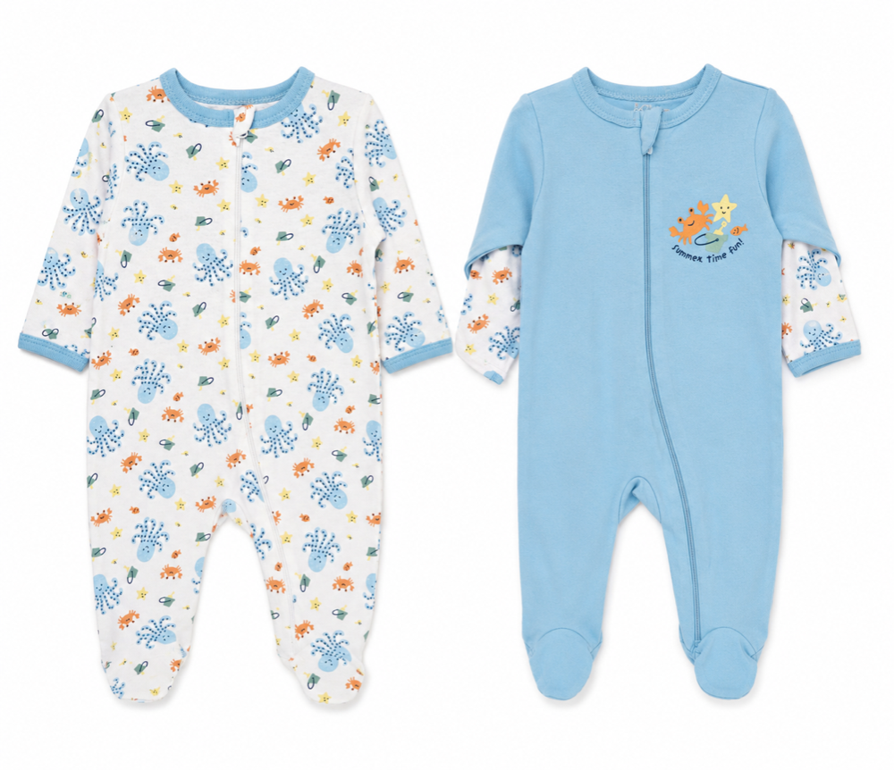 Set de 2 pijamas de pulpo 0-3 meses