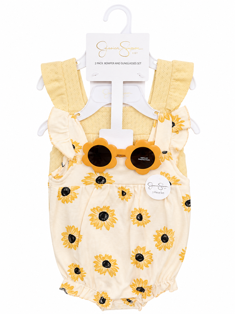 Set de 2 jompa de girasoles con lentes 6-9 meses