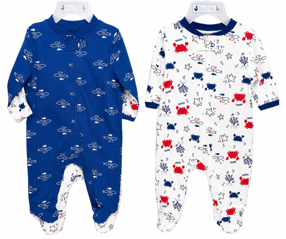 Set de 2 pijamas marinas 0-3 meses