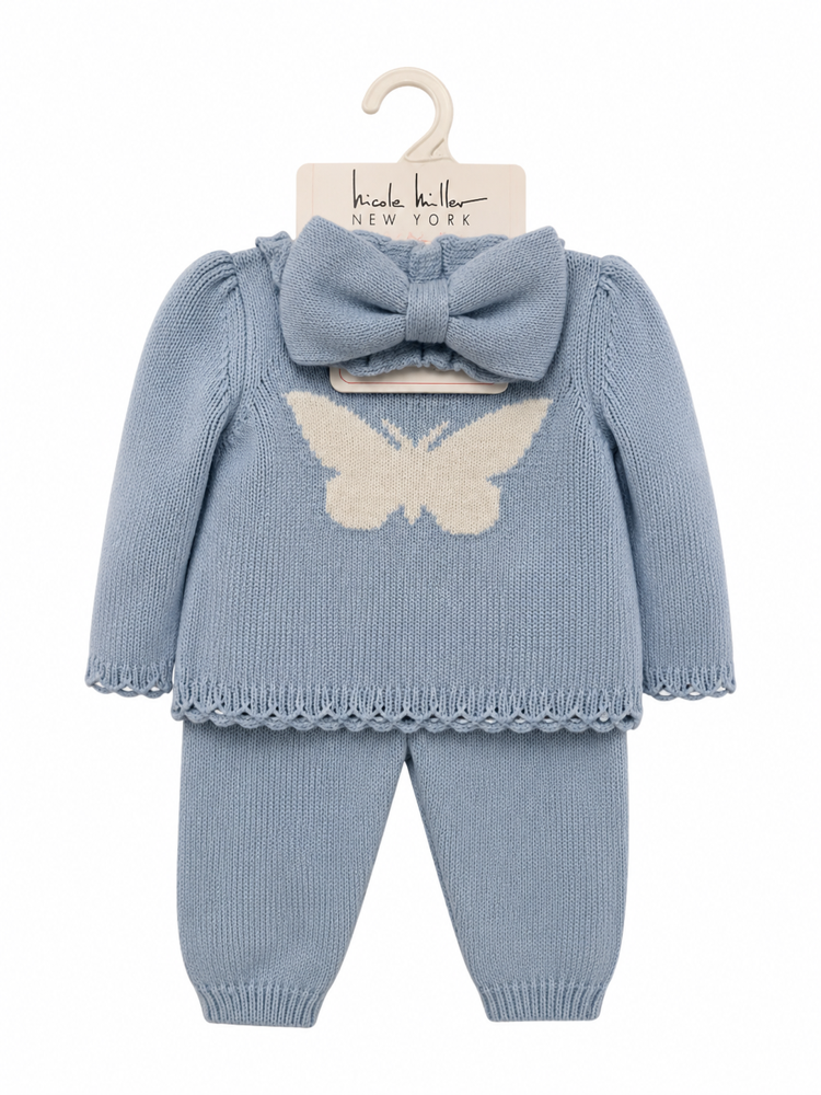 Primera puesta 2 piezas con mariposa 3-6 Meses